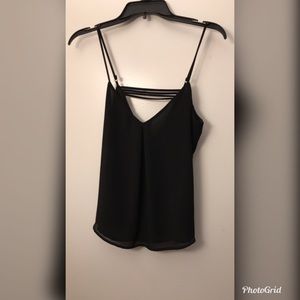 Black Spaghetti Strap String Top